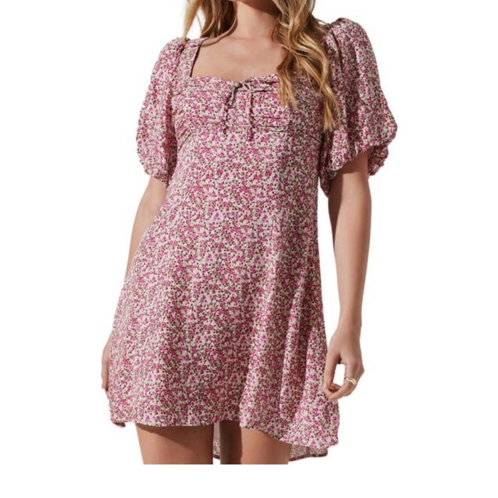 Astr Pink and White Floral Mini Dress